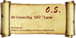 Orlovszky Sólyom névjegykártya